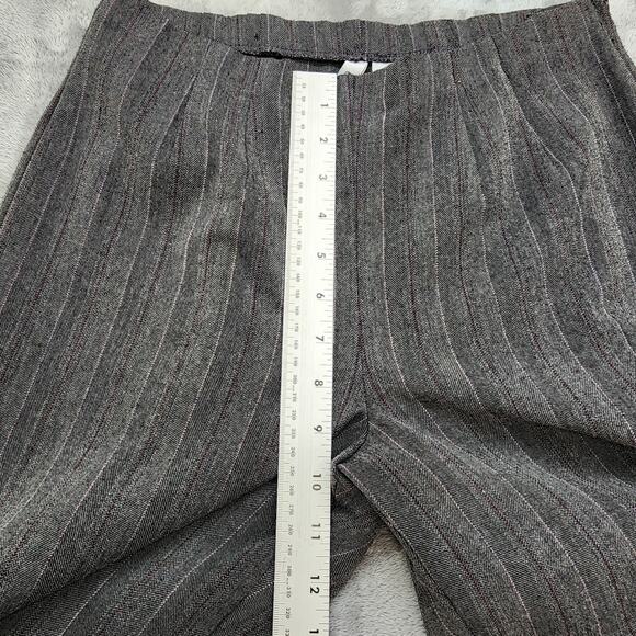 East 5th Pants Womens 6 Gray Striped Tweed High Rise Side Zip Wide Leg Trousers - Picture 8 of 11
